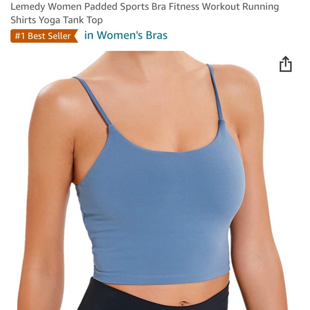 Lemedy Medium Blue Tank Top with removable pads